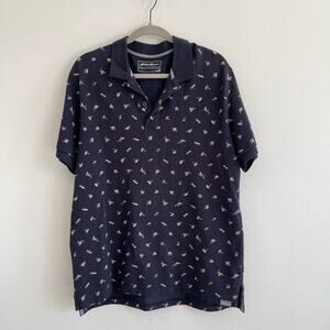 Men's Large Eddie Bauer Patterned Polo
